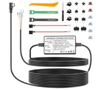 Range Tour Dash Cam Hardwire Kit, USB-C Cordon d'alimentation pour Chargeur de caméra de Tableau de Bord de Voiture 12V-24V à 5V, 3 Noyaux, 4 Types/8 Adaptateurs et 4 Fusibles