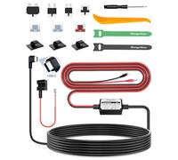 Range Tour Dashcam Hardwire Kit 4m USB-C, 12V-24V à 5V 2,5A Chargeur de Voiture Ensemble de Fusibles à Fil Dur avec 4 Adaptateurs d'alimentation 3 Fusibles pour Caméras de Tableau de Bord