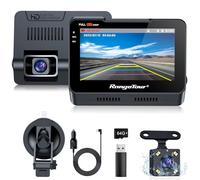 Range Tour Dashcam Voiture Avant Arrière et avec Carte SD 64G, 1080P FHD 4,3" Caméra Embarquée Voiture avec Grand Angle 170° G-Capteur Mode Stationnement 24H Vision Nocturne Enregistrement en Boucle