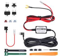 Range Tour Kit de câbles pour caméra embarquée USB-C, 4m 12V-24V à 5V 2,5A câble Dur de Chargeur de Voiture, kit de câbles avec fusible et câble de Robinet de fusible, pour caméra embarquée, GPS