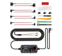 Range Tour Kit de câbles USB-C pour caméra embarquée avec écran LED, 12 V-30 V à 5 V 3 A 4 m, protection basse tension réglable, câble d'alimentation avec fusible, adaptateur 4 types