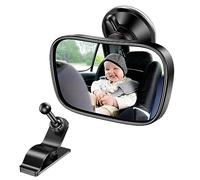 Range Tour Miroir de Voiture de Bébé, Rotation à 360° Rétroviseur Voiture, Bébé Vue Arrière Miroir Avec Ventouse et Clip, Surveillance Bébé pour Vue Large, Sécurité Sièges Arrière