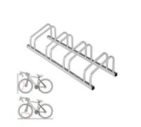 Range-vélos pour 4 vélos - Installation murale ou au sol - Finition argentée