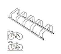 Range-vélos pour 5 vélos - Installation murale ou au sol - Finition argentée