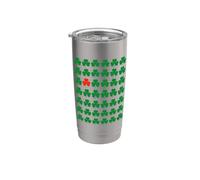 Rangées amusantes de trèfles verts avec une Irlande rouge Gobelet isotherme en acier inoxydable double paroi