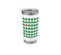Rangées amusantes de trèfles verts avec une Irlande rouge Gobelet isotherme en acier inoxydable double paroi
