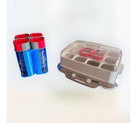 Rangemement Bleu pour 12 Pots et 12 couvercles pour yaourtière multidélices (Bas Bleu et Haut Gris)