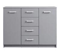 Commode 4 Tiroirs & 1 Porte Design "Azio" 119cm Gris