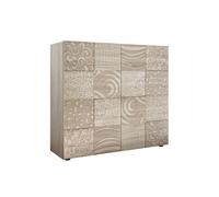 Rangement 2 portes aspect bois samoa sérigraphies multi-motifs - JUAN -