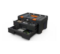 Rangement 2 tiroirs - WORX BY KETER - STACK N ROLL - 48 x 33 x 23 cm - Noir