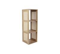 AltoBuy Maya - Rangement 3 Cases Effet Bois et Façades Rotin