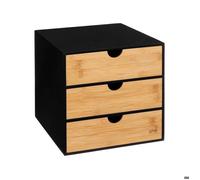 Rangement 3 tiroirs bambou ""Bava"" noir - 5 five simply smart