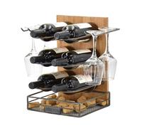 Rangement 6 bouteilles avec support pour verres Table passion