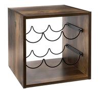 5five Porte-bouteilles Mix'n Modul, panneau de particules et métal, Marron/Noir, 31×31×31 cm