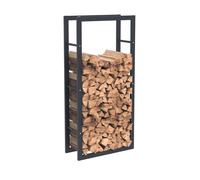 Rangement à bois en acier noir 125x60x25CM, rack pour bois de chauffage, range-bûches