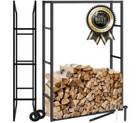Rangement à bois - TECTAKE - Serviteur de cheminée TUBY porte - bûches pour intérieur extérieur look industriel grand rangement