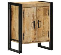 Rangement à chaussures - Noir - Bois de manguier massif - 2 portes - 30x30x40 cm