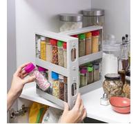 InnovaGoods Organisateur d'épices Rispick – Coulissant et pivotant, design compact – Blanc