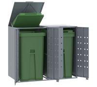 Vidaxl Rangement À Roulettes Pour Poubelles Pour Bac Unique Gris Acier