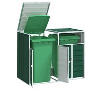 Rangement à roulettes pour poubelles pour deux bacs acier vidaXL