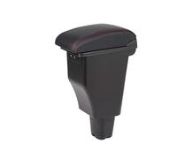 rangement accoudoir de Pour Kia Pour Morning Accoudoir Intérieur Voiture Pièces Spéciales Rénovation Boîte Rangement Centrale Accessoires Auto(B1 Black red Corium)