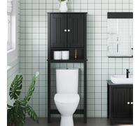vidaXL Étagère toilette Rangement au-dessus de la cuvette Bois massif Blanc