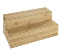 Rangement - Bambou - Escalier à deux étages - Tiroir télescopique - Organiseur de cuisine - Beige