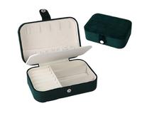 Rangement Bijoux Boîte de rangement bijoux mariage personnalisée, boîte à voyage portable BoîTe à Bijoux De Voyage(Dark Green,Gold Glitter Text)