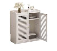 Rangement Box Internet Planche de Bambou Épaissie Conception Creuse Grande Capacité Boîte de Rangement de Routeur en Bois Hider pour Console Multimédia(White,59 * 25 * 67cm)