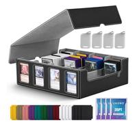 Rangement Bureau Boîte De Rangement For Cartes À Collectionner Avec Couvercle Magnétique, For Écran Commander, Boîte De Deck 2400+ MTG Avec 4 Chargeurs Supérieurs, Étui(C)