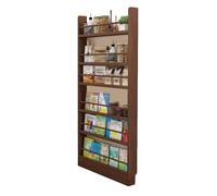 Rangement Chambre Enfant Bois Massif 3/4 Étages Étagère Ouverte Rangement Produits Menagers Profondeur 9,9 Cm pour Chambre À Coucher Salon Maison Bureau, derrière Doo(4 tiers90*10 * 120cm)