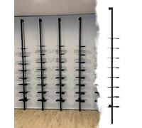 Rangement Chaussure Barre Porte-Chaussures Suspendue Fine avec Plateaux Réglables, Étroit Organisateur de Rangement à Mur pour Chaussures, pour Entrée Garage Vestiaire(Black,130cm/51in/4.3ft)