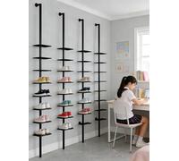 Rangement Chaussure Lot de 4 Racks à Chaussures Muraux Montés Minces, Organisateur Sneakers Suspendu en Métal Étroit, Poteau Rangement pour Course Adapté Aux Coins(Black,100cm/39in/3.3ft)