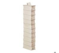Rangement chaussures ""Groomy"" 10 cases avec panier beige 128x15 5cm