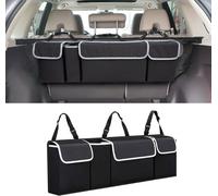 Rangement Coffre de Voiture, Organisateur de Rangement en Tissu Oxford, Organisateur Coffre Pliable et étanche(Noir)