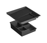 Rangement Console Centrale Plateau Boîte Rangement Console Centrale Voiture Organisateur Double Couche D'intérieur Rangement 2 Pièces Compatible avec Chevy pour Silverado EV 2024-2026