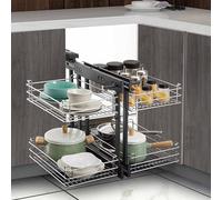 Rangement Coulissant Pour Placard De Cuisine, Étagères Coulissantes, Organisateur Coulissant Pour Placard D'Angle, Panier Intégré, Étagères Coulissantes Pour Placard De C-Right Door-800 Cabinet