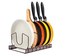 rangement couvercle casserole de Cuisine, Organiseur de Poêle avec 7 Compartiments Réglables, Porte Couvercle de Pot, Egouttoir en Métal pour Casseroles, Porte-casserolest pour Tiroir