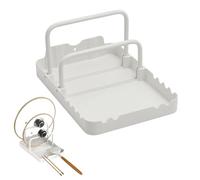 Rangement Couvercle de Casseroles, Support de Planche à Découper avec Repose-cuillère, Organiseur de Poêle avec 2 Compartiments, Porte Couvercle Cuisine Antidérapant pour Plaque de Cuisson, Barbecue