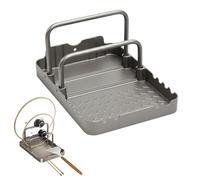 Rangement Couvercle de Casseroles, Support de Planche à Découper avec Repose-cuillère, Organiseur de Poêle avec 2 Compartiments, Porte Couvercle Cuisine Antidérapant pour Plaque de Cuisson, Barbecue