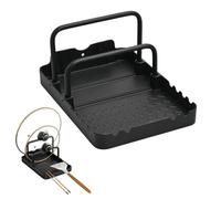 Rangement Couvercle de Casseroles, Support de Planche à Découper avec Repose-cuillère, Organiseur de Poêle avec 2 Compartiments, Porte Couvercle Cuisine Antidérapant pour Plaque de Cuisson, Barbecue