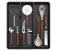 Rangement Couvert Extensible, Organisateur de Tiroir Réglable Organisation de Cuisine en Plastique, Separateur Tiroir pour Couverts (22,6-35,7 x 40 x 4.5cm)