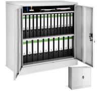 Rangement de bureau - TECTAKE - Armoire métallique de classement avec 2 étagères réglables - 90 cm x 40 cm x 90 cm - Gris
