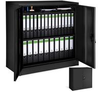Tectake Armoire métallique à dossiers 3 étagères 90x40x90cm - noir