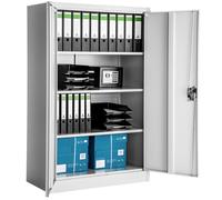 Tectake Armoire métallique à dossiers 4 niveaux 140x90x40cm - gris