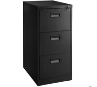 Rangement de bureau - TECTAKE - Armoire métallique de classement avec 3 tiroirs à 2 clés - 62,4 cm x 46 cm x 102,8 cm - Noir