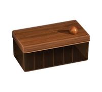 Rangement de câbles - Organisateur double couche en noyer | Tap | 21,4 x 12,5 x 11,8 cm, ABS et noyer, compartimenté, pour lacets, bijoux, médecine et accessoires pour cheveux