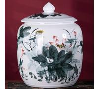Rangement De Céréales Et De Riz Récipient En Céramique, Récipient De Rangement De Riz, Pot De Riz En Céramique, Seau De Riz En Céramique Avec Couvercle , Pour Grains Coll(Size:Capacity 15kg,Color:c)