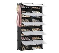 Rangement de chaussures, 40 paires, meuble à chaussures 2 x 10 niveaux, meuble avec porte, boîtes à chaussures, pour entrée, salon, chambre à coucher BLANC