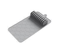 Rangement de couteaux, bloc de couteaux, organisateur de tiroir, support de couteaux en silicone avec tapis en silicone amovible et nettoyage facile pour une utilisation en cuisine (gris)